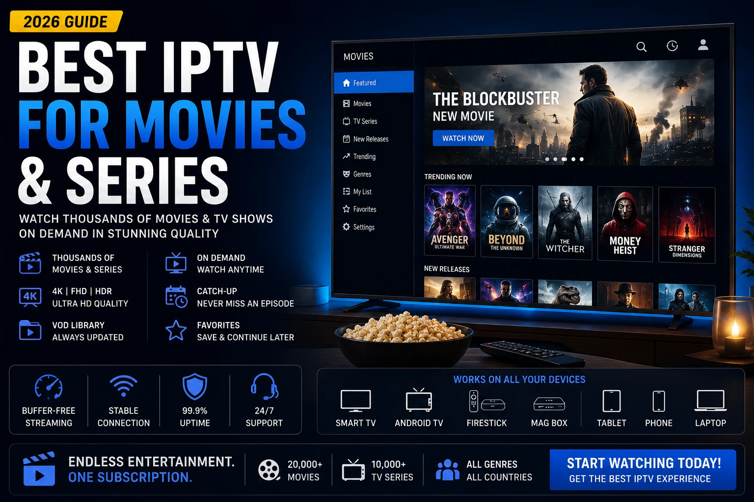 Best IPTV for movies and series in 2026 with 4K VOD and Smart TV setup