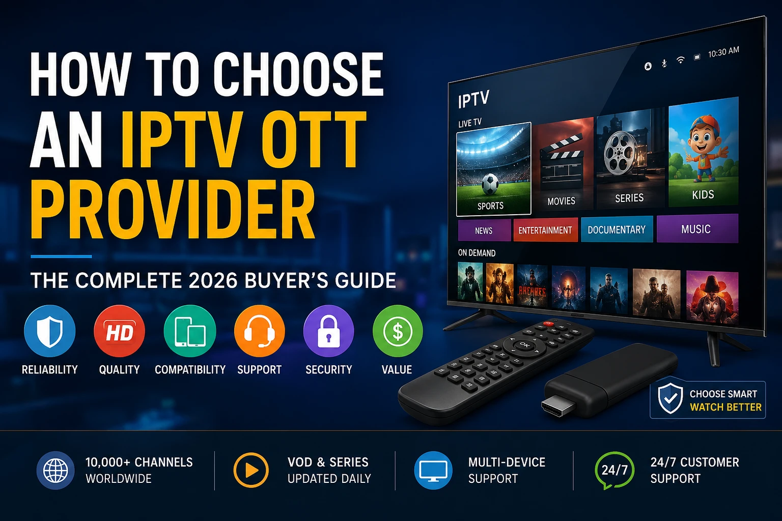 Detailed evaluation checklist and structural guide on how to choose an IPTV OTT provider